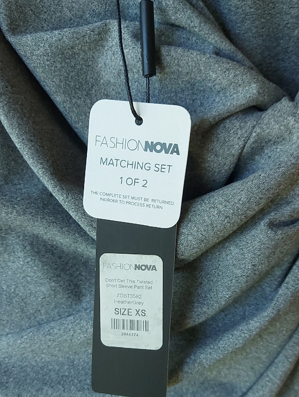 Fashion Nova Gray Twist-Front Crop Top - Picture 4 of 7